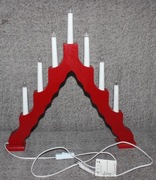 Świąteczny świecznik 7x3W drewniana podstawa