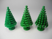 LEGO Zestaw 3 Roślin Choinek dużych 3471 Zielony - Pogryzione czubki