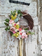 Wianek świąteczny wielkanocny wiosenny na drzwi wieniec