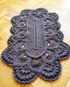 Dywan dywanik ręcznie zrobiony rękodzieło szary