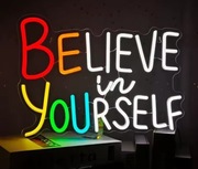 BELIEVE IN YOURSELF NEON LED UWIERZ W SIEBIE LAMPKA  DEKORACJA NA PREZENT 