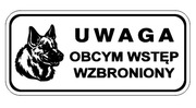 Tabliczka informacyjna uwaga pies grawer laserowy 