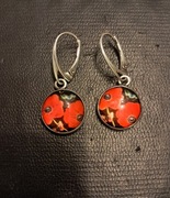 Kolczyki srebrne 925 okrągłe maki angielskie zapięcie maki piękne unikat