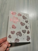 Kartka na Walentynki walentynkowa Happy Valentines Day, z serduszkami. Nowa