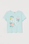 Bluzka T-shirt miętowy H&M Rozm. 134/140