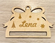 Bombka, baza do makramy, imię, Boże Narodzenie 