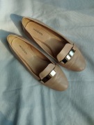 Baleriny mokasyny damskie pudrowy różowy wojas