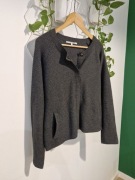 Lollys Laundry kardigan sweter grafitowy L | wełna | minimalistyczny