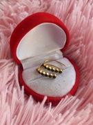 Przepiękne kolczyki z zielonymi cyrkoniami stal kolor złoty cudo okazja