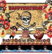 ZESTAW URODZINOWY PIRACKI BALONY OBRUS TOPERY MEGA  ZESTAW Pirat