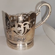 Podstakannik – koszyczek do szklanki | jeździec na koniu | ZSRR | vintage