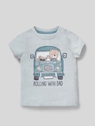 C&A * t-shirt Rolling with Dad * miętowa zieleń 92