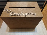 Drewniane pudło na koperty ślubne