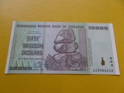 Zimbabwe 50 000 000 000 000 Dollars 2008 Pick 90 UNC