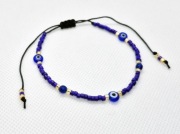 Bransoletka sznurkowa oko proroka granatowa
