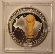 BRAZYLIA 2014 - SREBRO 999, PROOF + ZŁOCENIE + CERTYFIKAT - RZADKOŚĆ