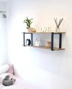 Półka ścienna wisząca 100cm, 2 uchwyty+2 półki laminowane + GRATIS