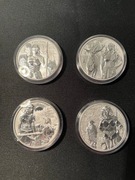 VALKYRIES - 4 monety inwestycyjne/kolekcjonerskie - SERIA - srebro/silver