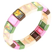 Bransoletka emaliowana elastyczna kryształki