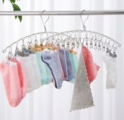 Wieszak na ubrania do szafy 10 klipsów żabek stal nierdzewna