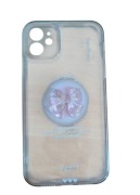 Etui na telefon pink przezroczysty z kokardką na iPhone 11 kokardka 3D