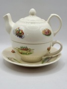 Porcelanowy zestaw Tea for one Edwardian Kitchen Garden Aynsley