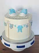 Zestaw ozdób z masy cukrowej na Chrzest / buciki..