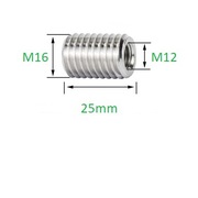 Tulejka gwintowana, redukcja M16 DO M12 X25MM INOX