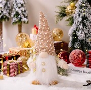 Świąteczny krasnal różowy świecący LED - Boże Narodzenie