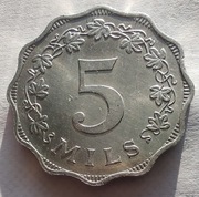 MALTA 5 Mils 1972 okołoMENNICZA