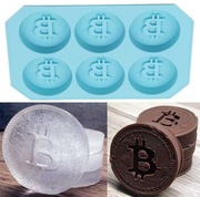 Foremki silikonowe na lód w kształcie Bitcoina 18 x 11,5cm