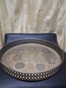 Duża posrebrzana taca