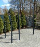 Drążek ogrodowy + poręcze do dipów Street Workout solidny zestaw