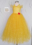 Sukienka przebranie strój Belli Bella Piękna i Bestia błyszcząca tiul