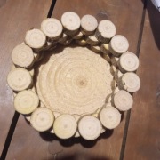 Mini koszyczek okrągły, plaster drewna, sosna, osłonka, podstawka