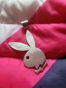 Wisiorek duży srebrny króliczek Playboy 