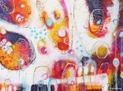 „Czekając na lato” - abstrakcja - obraz akryl/ płótno 30x40 - M.Rakoczy