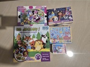 4 x puzzle + gra na jagody + zegar z liczbami