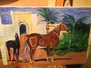 Obraz olejny na płótnie Wojciech Kossak "Konie Mar