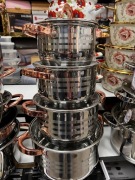 Komplet garnków stalowych 8 el. LiteHoff z pokrywkami indukcja