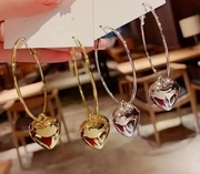 Piękne kolczyki-kółka z serduszkiem!Cudowne!