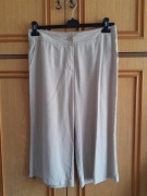 Beżowe lniane spodnie do łydki MARKS & SPENCER rozmiar 40