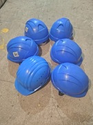 6x Kask ochronny budowlany roboczy niebieski