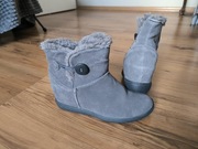 Skechers botki damskie zamsz skóra szare 36 skch+3 ocieplane zima