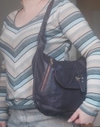 Yoshi Lichfield skórzana torebka na ramię fioletowa shopper skóra naturalna