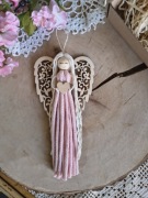 Aniołek Anioł stróż makrama zawieszka 