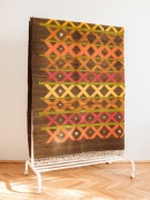 Vintage Rękodzieło Dywan Wełniany Cepelia Art Deco Kilim Narzuta - 200x264