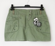 F18__Mini Bojówka Jeans Spódniczka Nowa Khaki_38/M