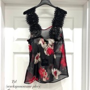 Liu Jo jedwabna bluzka top kwiaty koronka jedwab S 42