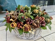 Kosz naturalnych kwiatów - rękodzieło 